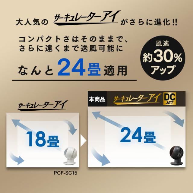サーキュレーター 15cm サーキュレーターアイ DC JET 15cm KCF-SDCC151T-B ブラック 首振り 衣類乾燥 換気 扇風機 冷房 送風 首ふり 空気循環 部屋干し コンパクト 軽量 アイリスオーヤマ 送料無料_4