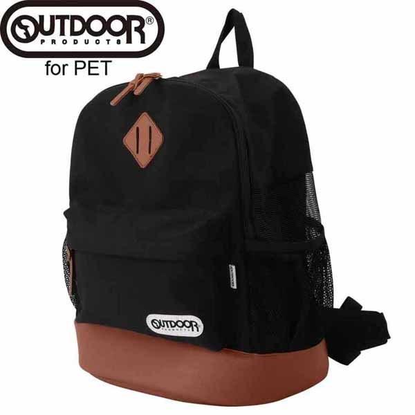 犬 猫 キャリーバッグ リュック ペットキャリーバッグ おでかけ OUTDOOR PRODUCTS DAYPACK メッシュキャリー M ブラック OD193-011-001 (D)_1