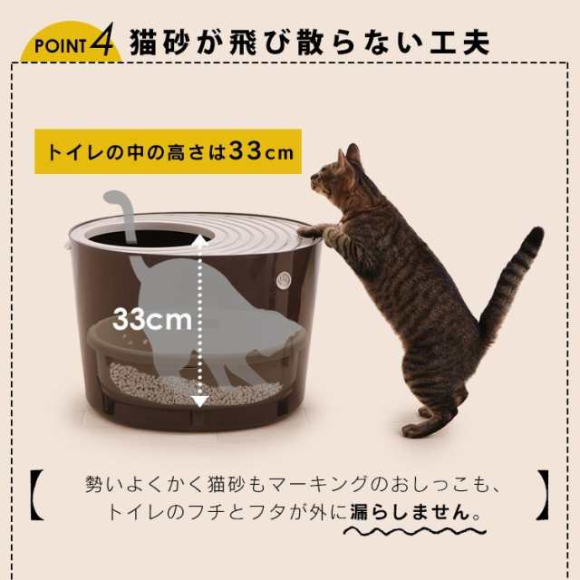 【サイズ:レギュラー_パターン名:アイボリー】アイリスオーヤマ 猫 トイレ 上か