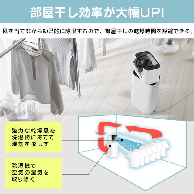 除湿機 サーキュレーター アイリスオーヤマ 衣類乾燥機 衣類乾燥除湿機 デシカント式 室内乾燥機 コンパクト 部屋干し パワフル除湿 最大 13畳 切 タイマー付 5L/日 家庭用 湿気 梅雨対策 花粉対策 結露 オールシーズン 除湿器 IJD-I50 IJDC-N50 *_6
