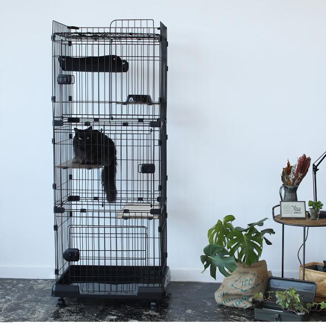 猫ゲージ 猫ケージ おしゃれ 3段 ハンモック付き キャットケージ