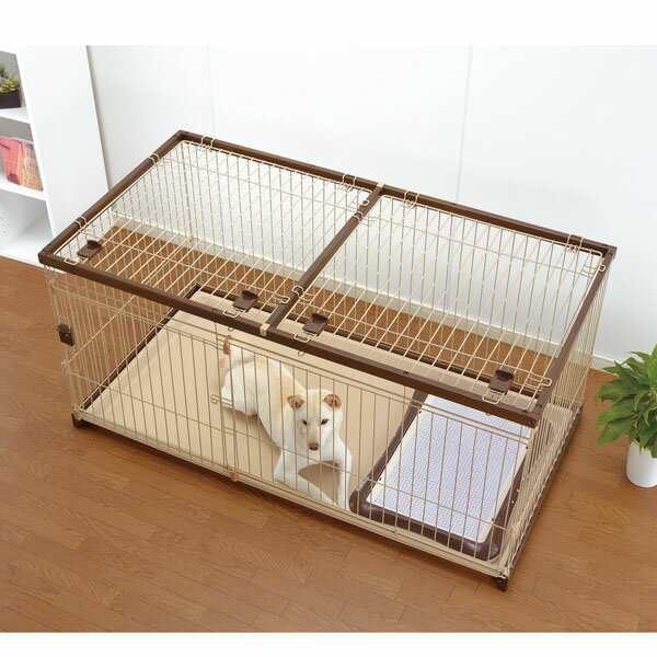 犬 ケージ サークル 木製お掃除簡単ペット 150-80用 屋根面 ドッグ