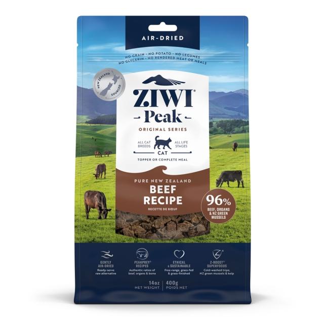 猫用 キャットフード Ziwi エアドライ･キャットフード グラスフェッドビーフ 400g 食物アレルギーに配慮 プレミアムフード 全猫種用 オールライフステージ 成犬 アダルト 高齢犬 シニア ジウィー ジィウィー ジウィ トランペッツ