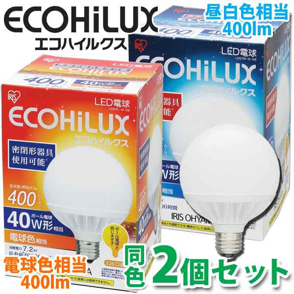 アイリスオーヤマ 2個セット Ledボール球 40w 電球色 昼白色 400ｌｍldg7l G V2 Ldg7n G V2 楽天 Cの通販はau Pay マーケット ガーデニングライフ