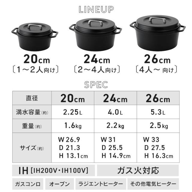 鍋 ih ih対応 ガス 無水鍋 炊飯 レッド 両手鍋 26cm 深型 卓上鍋 1人用 2人用 おしゃれ 無加水鍋 一人用 なべ 一人暮らし 新生活 アイリスオーヤマ cotoco SMKSN-S26 *_14