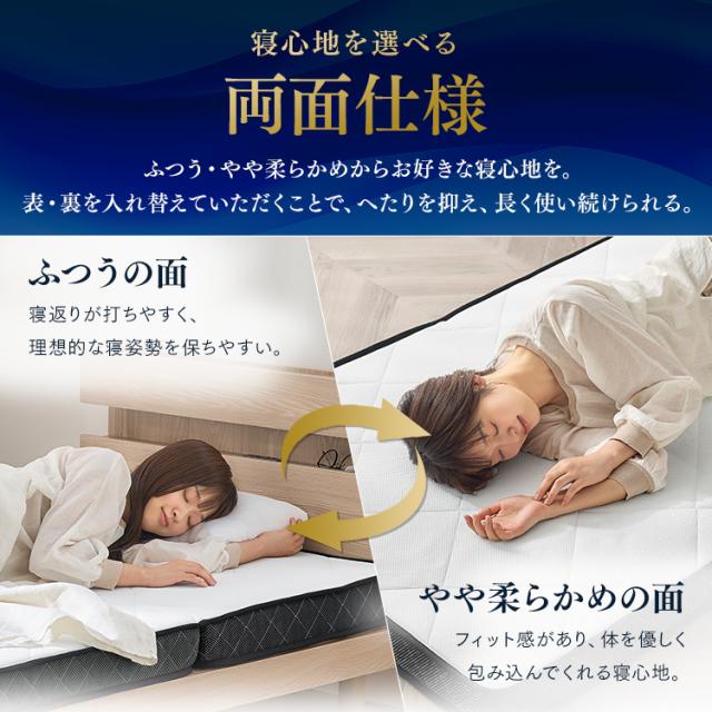 マットレス シングル 三つ折り 折りたたみ 10cm 以上 11cm 硬め 柔らか リバーシブル ポケットコイル コンパクト 軽量 折り畳み 敷布団 アイリスオーヤマ PMTS11H-3S_1