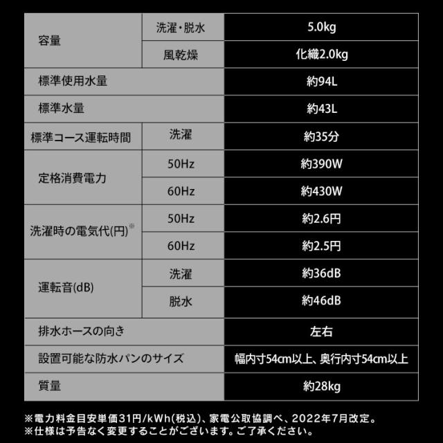 洗濯機 5kg 縦型洗濯機 全自動洗濯機 本体 一人暮らし 縦型 特急コース 時短 タイパ ガチ落ち 極渦洗浄 清潔 洗濯物 取り出しやすい コンパクト シンプル デザイン 新品 5キロ 新生活 アイリスオーヤマ オッシュ フィット OSH fit ITW-50B01 * 送料無料_15