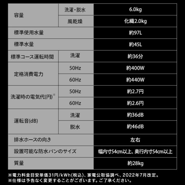 【設置込】 洗濯機 6kg 縦型洗濯機 全自動洗濯機 本体 一人暮らし 縦型 特急コース 時短 タイパ ガチ落ち 極渦洗浄 清潔 洗濯物 取り出しやすい コンパクト シンプル 新品 6キロ 新生活 アイリスオーヤマ オッシュ フィット OSH fit ITW-60B01 * (HS) 送料無料_15