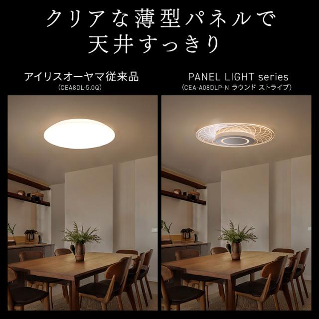 シーリングライト おしゃれ 8畳 リモコン付き ledシーリングライト アイリスオーヤマ 照明 led照明 ledライト 照明器具 天井照明 led 調光 調色 電気 明るい インテリア 洋室 和室 薄型 デザイン クリア パネルライト 省エネ 節電 CEA-A08DLP *