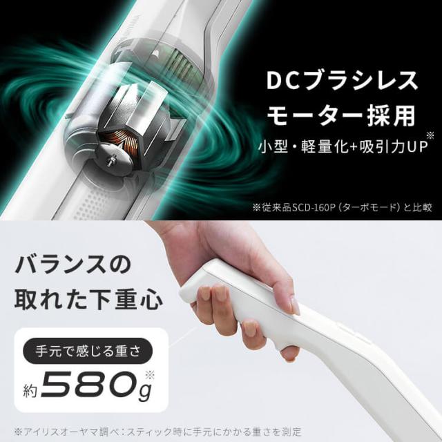 掃除機 コードレス コードレス掃除機 アイリスオーヤマ クリーナー サイクロン サイクロン式 軽量 充電式 スタンド スタンド式 スリム コードレスクリーナー サイクロン掃除機 2way ハンディ スティック パワフル 吸引力 コンパクト 小型 家電 車内 SCD-P2P-W_11