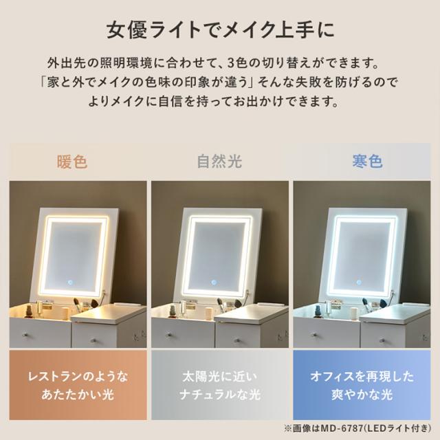 ドレッサー ドレッサーセット デスク スツール付き コンセント付き 化粧台 コンパクト 鏡台 ミラー LED ドレッサー 幅51cm LEDライト付き [代引不可] ドレッサー ドレッサーセット デスク スツール付き コンセント付き 化粧台 コンパクト 鏡台 ミラー LED 送料無料_9