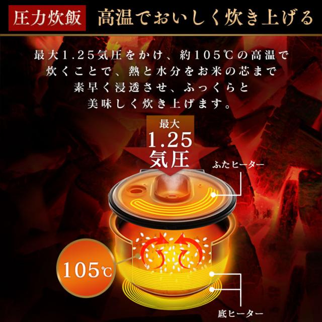 炊飯器 3合 RC-PC30-W アイリスオーヤマ 一人暮らし 新生活 本体 新品 安い ホワイト IH炊飯器 米屋の旨み 銘柄量り炊き 米 炊飯 美味しい 圧力IHジャー炊飯器3合 送料無料_2