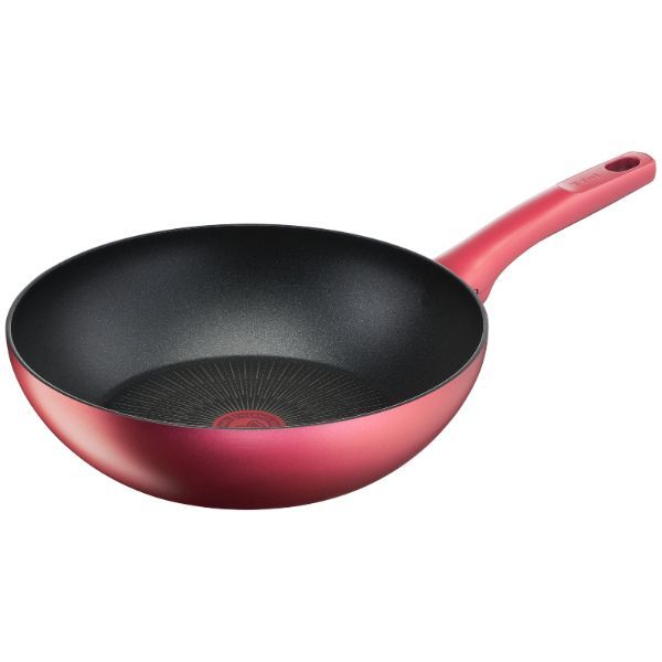 フライパン ティファール T-fal IHルージュ･アンリミテッド ウォックパン 28cm G26219 ティファール T-fal フライパン 鍋 片手鍋 深型 IH対応 IH ガス火 取っ手付き 取手付 送料無料の通販は