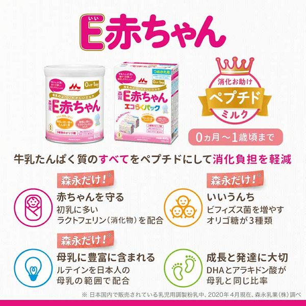森永 E赤ちゃん エコらくパック つめかえ用 800g 粉ミルク E赤ちゃん