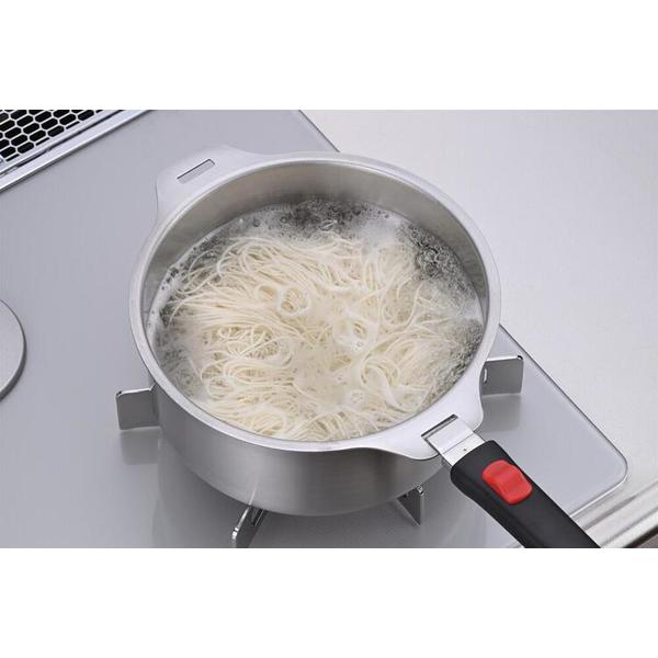 家庭用品 鍋 フライパン　越匠 着脱鍋3点セット 46464 下村企販 【B】 鍋セット ステンレス IH対応 ハンドル取り外し 収納しやすい ステンレス IH対応 シチュー カレー 煮物 送料無料_2