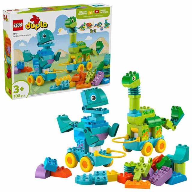 おもちゃ 玩具 ブロック プレゼント 誕生日 クリスマス きょうりゅう のりもの LEGO デュプロのまち 3in1 きょうりゅうプルトイ 10451 DUPLO おもちゃ 玩具 ブロック プレゼント 誕生日 クリスマス きょうりゅう のりもの LEGO 送料無料