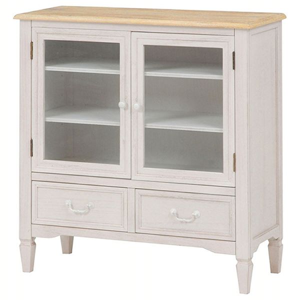 アンティーク調キャビネット ホワイト MCC-7324WH [代引不可] フレンチ アンティーク風 キャビネット ディスプレイラック 飾り棚 収納棚 木製 おしゃれ 完成品 白 送料無料の通販は 27,399円