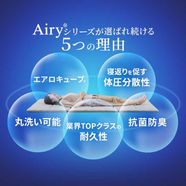 マットレス シングル 6つ折り 折りたたみ アイリスオーヤマ * エアリ−エクストラ AMEX-6S 高反発 腰を支える 軽量 リブ構造 体圧分散性UP 通気性UP 洗える 抗菌防臭 制菌 厚さ5cm 耐久性 エアロキューブ Airy エアリーマットレス 新生活_1