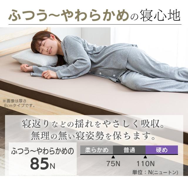 マットレス カバー付き シングル 低反発 敷き布団 厚め 来客用 一人暮らし 新生活 8cm 通気性 体圧分散 低反発マットレス シングル アイリスオーヤマ MATK8-S 送料無料_4