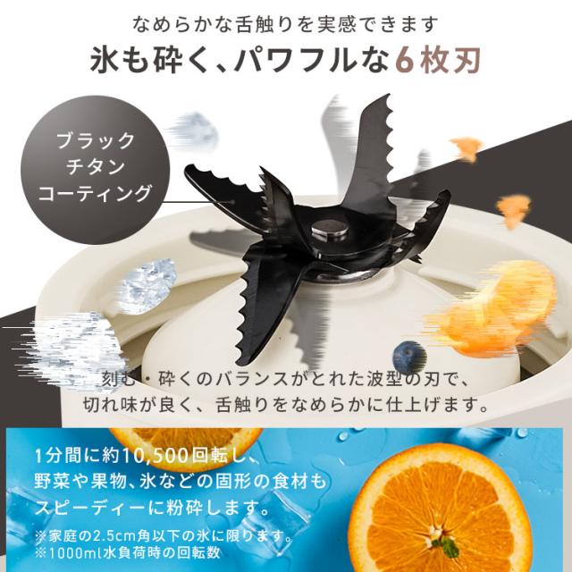 ミキサー アイリスオーヤマ ミキサー＋ボトルミル付き IJM-S101BM-C アイボリー ミキサー スムージー フレッシュジュース ジュース 氷も砕ける 1000ml 離乳食 スープ スイーツ コーヒー豆 洗いやすい ミル付き ボトル付き オフィス ジム 送料無料_2