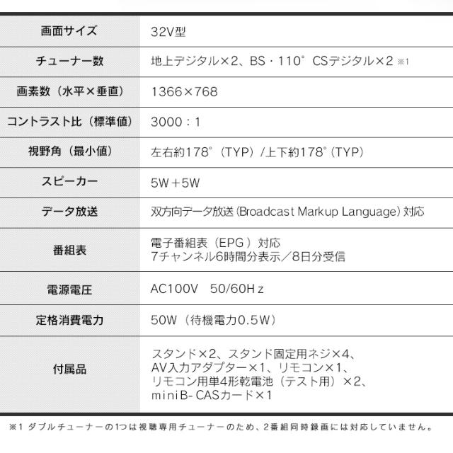 テレビ 32型 アイリスオーヤマ ハイビジョンテレビ 32WB10PB ブラック テレビ 32インチ 32V 32V型 テレビ 本体 新品 TV ハイビジョン 液晶テレビ 地デジ BS CS アイリスオーヤマ 送料無料_11