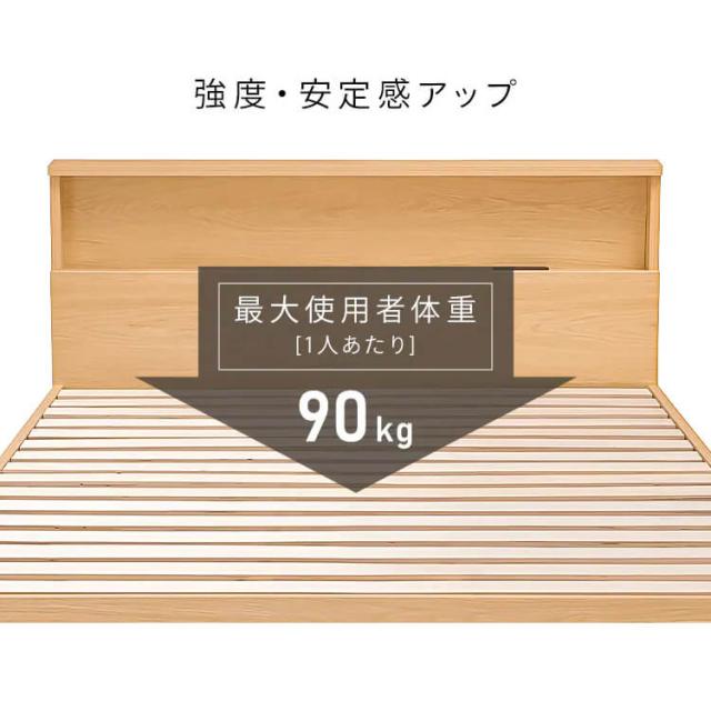 【組立設置対象】すのこベッド ダブル ダブルベッド ベッド 棚付き コンセント付き 木製 通気性 SNB-D アイリスオーヤマ 送料無料_9