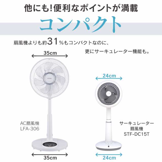 サーキュレーター STF-DC15T アイリスオーヤマ 扇風機 夏物家電 対流扇