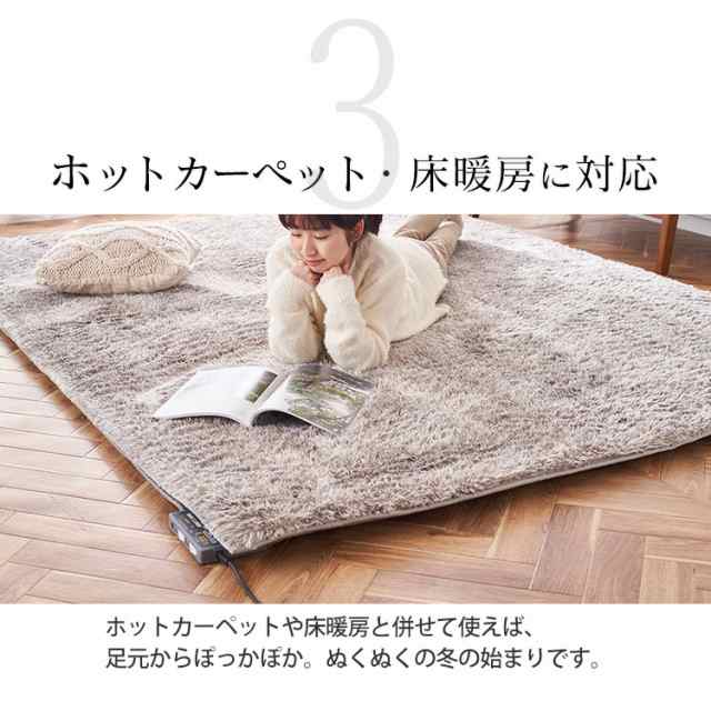 ラグ 3畳 ホットカーペット 厚手 おしゃれ カーペット 185×240 防音 ...