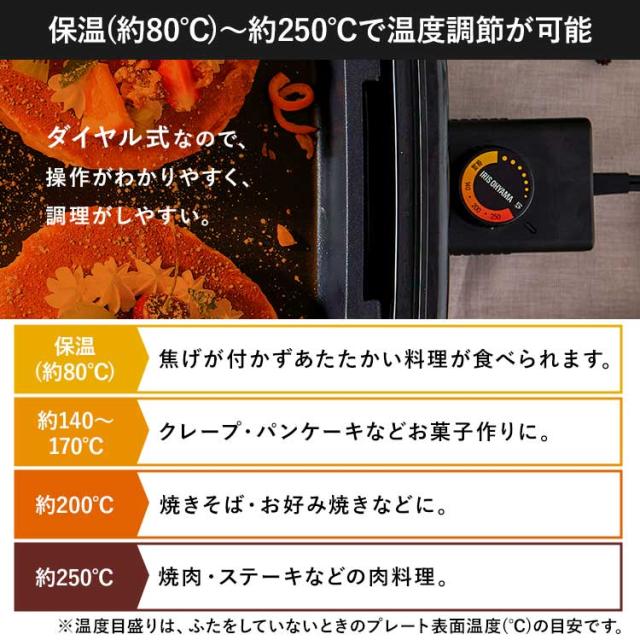 ホットプレート 大型 ワイド 幅約50cm アイリスオーヤマ 3〜4人分 一気に調理 大きい 平面プレート 餃子70個 パンケーキ6枚 大人数 ホームパーティー お手入れ簡単 フッ素加工 ふた付き キッチン家電 ワイドホットプレート 1枚 SWHP-011-B *_5