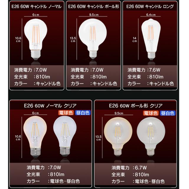 LEDフィラメント電球 ボール球タイプ 60形相当 LDG7-G-FC アイリス