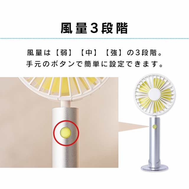 ハンディファン 扇風機 小型 手持ち 小型扇風機 ハンディ スタンド 2WAYアルミハンドルハンディファン HCF20-15ED 全3色 ハンディファン  の通販はau PAY マーケット - 暮らし健康ネット館