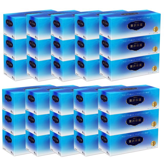 [10個セット]ティシュペーパー ティシュ エリエール ティッシュ 保湿 200組×30箱（3箱×10パック） パルプ100% 贅沢保湿 [ケース販売] 大王製紙 大王製紙 ティッシュペーパー しっとり 保湿 グリセリン コラーゲン 風邪 花粉 日用品
