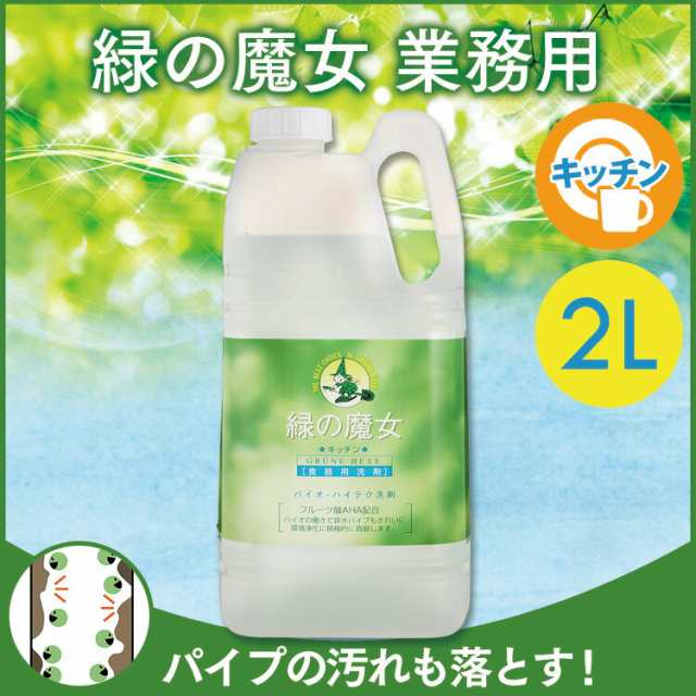 緑の魔女キッチン業務用 2l 掃除 液体洗剤 お皿洗い 業務用 エコ 掃除お皿洗い 掃除業務用 液の通販はau Pay マーケット 暮らし健康ネット館