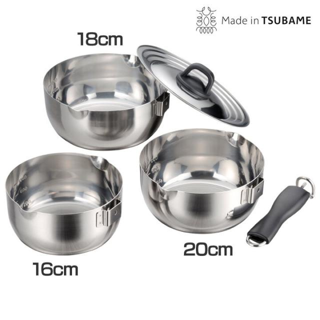 送料無料 【雪平鍋 日本製】【B】着脱式ゆきひら鍋3点セット(兼用蓋付)【取っ手がとれる IHの通販は 6,133円