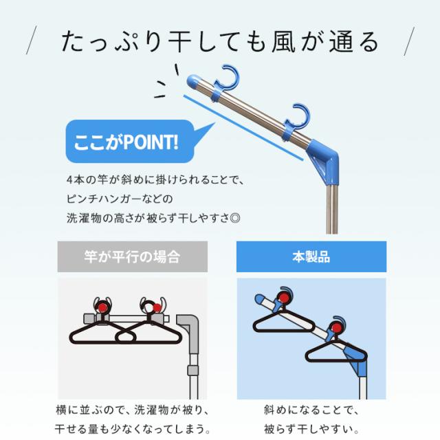 物干し竿 ステンレス 3m 屋外 4本セット ハンガー掛け 物干し竿受け 物干しスタンド ベランダ バルコニー 物干し台 アイリスオーヤマ ブロー台セット SMS-169R SU-280 *_5