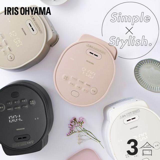 ★全品対象250円offｸｰﾎﾟﾝ★ 炊飯器 3合 3合炊き 炊飯ジャー 一人暮らし 一人暮らし用 かわいい おしゃれ マイコン 低温調理 銘柄炊き 新生活 アイリスオーヤマ RC-MGA30