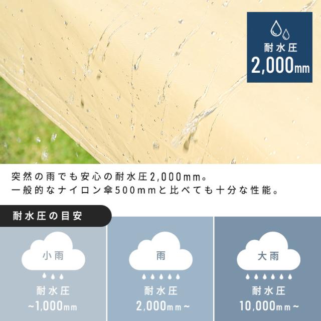 タープテント 2.5m スチール 丈夫 高さ3段階 UVカット カット率98％ 耐水圧2000ｍｍ 屋外 簡単設置 固定可能 ベンチレーション 別売 サイドシート対応 収納バッグ付 プール アウトドア BBQ 日差し 日よけ テント タープ 4〜6人 2.5×2.5 TP-250 *_8