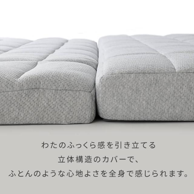 寝具 硬め 高反発 Fucca ふとん屋さんマットレス 厚さ12cm シングル グレー N2407M12S-GY マットレス 寝返り 寝心地 敷き布団 敷ふとん 圧縮ロール梱包 体圧分散 腰痛 肩 3層構造 送料無料_6