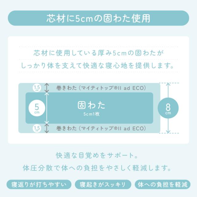 腰痛防止 体圧分散 高反発 抗菌防臭 防ダニ サポート 固め 8cm 心材5cm ピーチスキン 腰サポートバランス三層敷き布団 DLアイボリー ふとんファクトリー 腰痛防止 体圧分散 高反発 抗菌防臭 防ダニ サポート 固め ピーチスキン_5