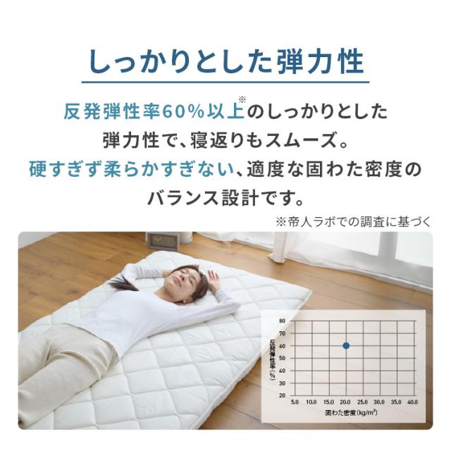 抗菌防臭防ダニボリューム三層敷き布団 ダブル IV APE32536-31IVIR 四国繊維販売 抗菌防臭防ダニ ボリューム ダブル D しっかり 日本製 厚み12cm 高反発 極厚固綿8cm 3層 敷布団 アイボリー 送料無料_5