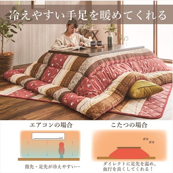 こたつ布団3点セット（こたつ掛布団 こたつ敷布団 こたつカバー）掛布団サイズ205×205cm 「こよみ」 3尺こたつ台適用 洗えるカバー付き こたつ 布団 大判 正方形 3尺 ふんわり 暖かい コタツ 日本製 三点セット_5