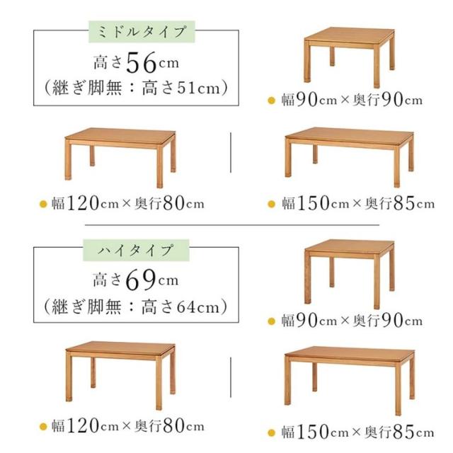 リビングコタツ ｼｪﾙﾀK120L [代引不可] こたつテーブル リビングコタツ 高さ調節 継脚 ローテーブル 長方形 120×80cm 和モダン シンプル センターテーブル 送料無料_4