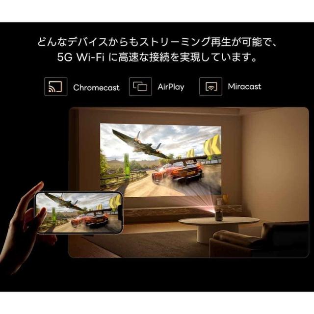 プロジェクター ポータブルプロジェクター 超コンパクト DLPプロジェクター 小型プロジェクター プロジェクター Dolphin ダークグレー ETOE プロジェクター ポータブルプロジェクター 超コンパクト DLP 小型 高性能 ETOE Dophin Google TV搭載 家庭用 ホーム_2