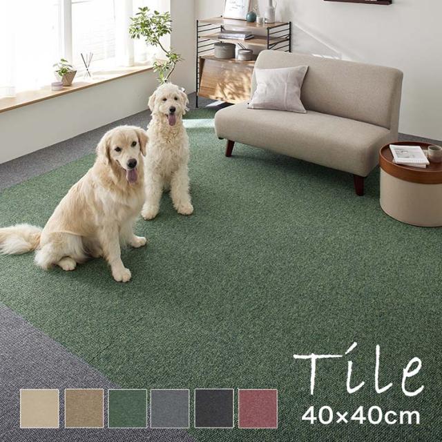 タイルカーペット SUMINOE 40×40 正方形 タイルマット 家庭用タイルカーペット フローループ 132-86897 RUGRUG [代引不可] タイルカーペット SUMINOE 40×40 正方形 タイルマット 送料無料