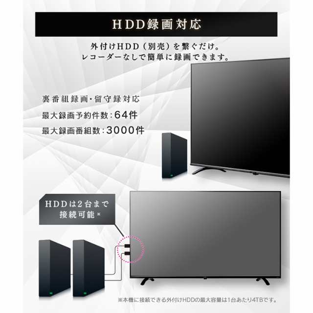 テレビ 65型 4K フレームレス 4K対応液晶テレビ 65インチ ブラック LT ...