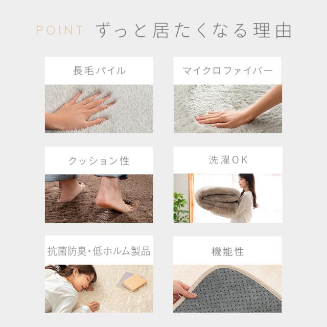 ホットカーペット 3畳 ラグセット ホットカーペット+シャギーラグ（パイル）セット 200×250cm 3畳 TWA-3000BI SGR-2025 ホットカーペット ラグ セット カーペット 滑り止め付き オールシーズン 防音_1