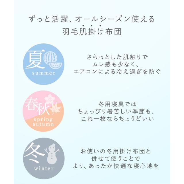 布団 シングル ダウン 肌掛け 日本製 アイリスプラザ ダウンケット 【代引不可】 軽い 軽量 吸湿 放湿 保湿 羽毛肌掛け布団 WDD85％ 200g シングル 全6色 ダウンケット 羽毛 ホワイトダックダウン ピーチスキン 抗菌 防臭 洗濯 オールシーズン 【TD】_2