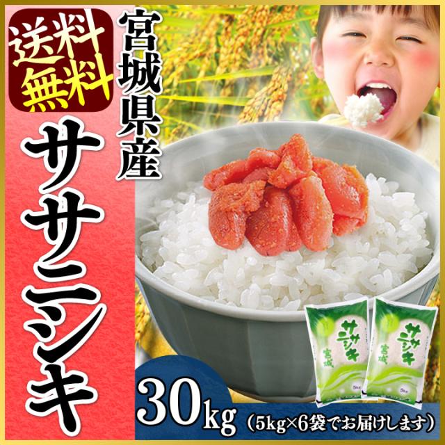 【令和6年産】ササニシキ 30kg　宮城県産ササニシキ 30kg（5kg×6袋） ささにしき 一等米 宮城県産 送料無料 安い 白米 米 ごはん みやぎ うるち米 精白米 30キロ 宮城白米 30キロ お米 ご飯 ささにしき メーカー直送品