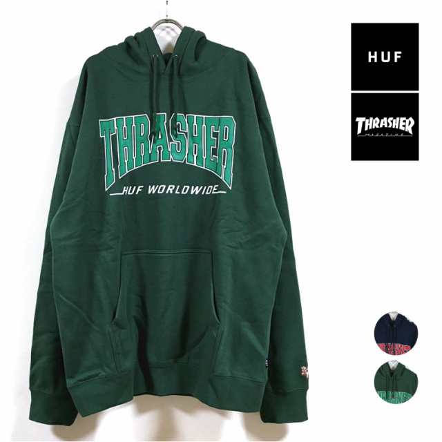 HUF ハフ × THRASHER スラッシャー コラボ BAYVIEW PO HOODIE パーカー 長袖 裏起毛 メンズ 送料無料｜au PAY  マーケット