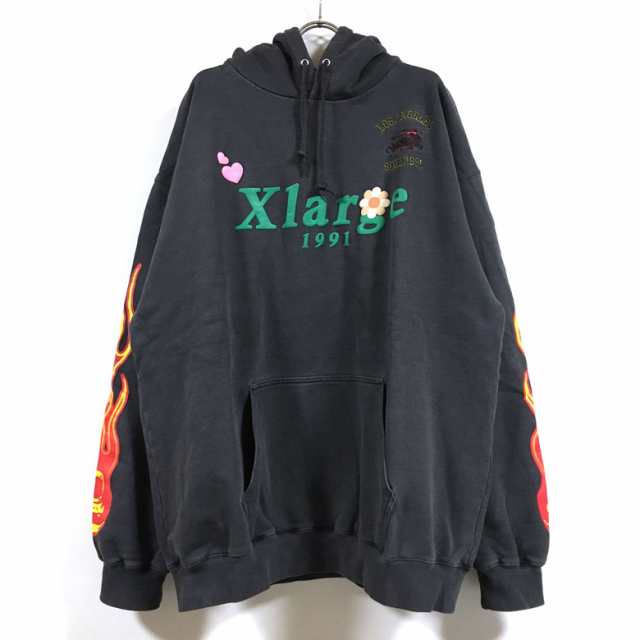 XLARGE エクストララージ PIGMENT DYLED PUFF LOGO PULLOVER HOODED